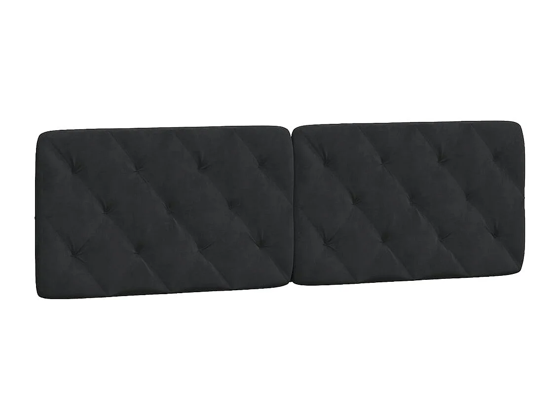 Coussin de tête de lit noir 160cm velours