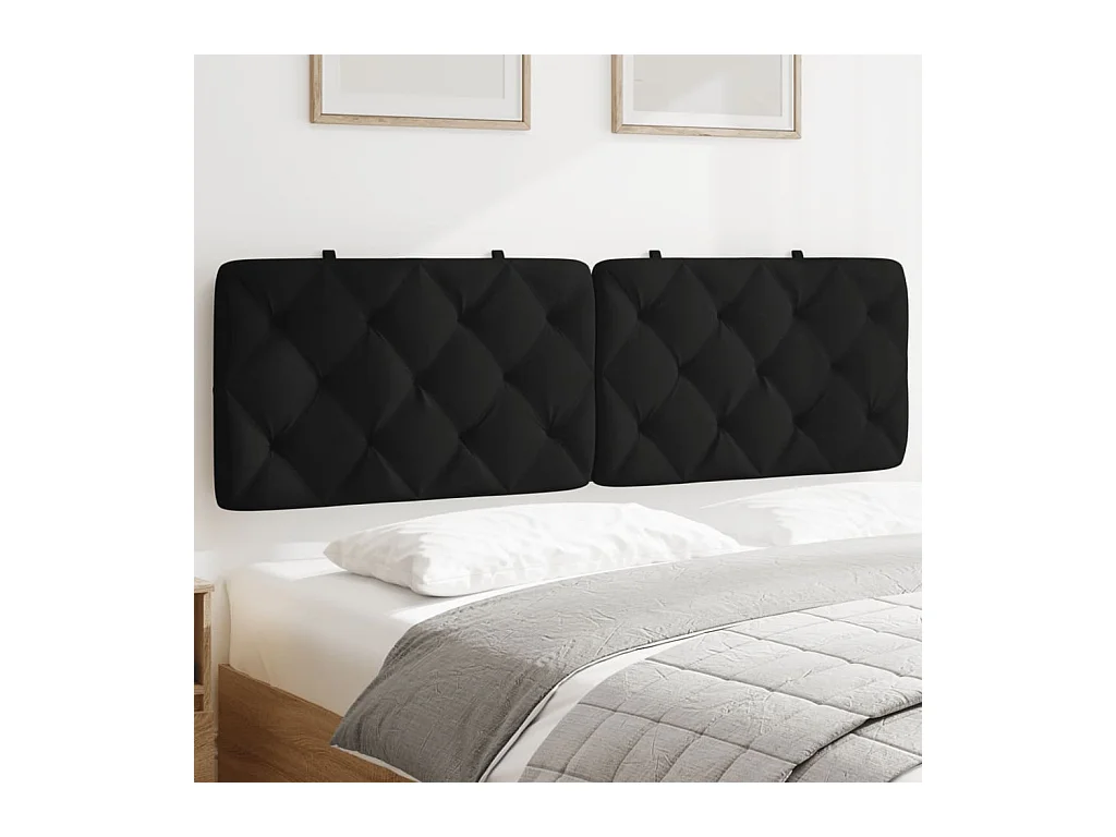 Coussin de tête de lit noir 160cm velours
