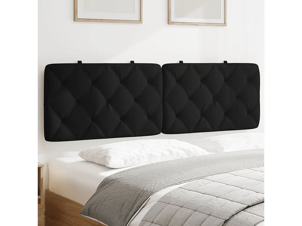 Coussin de tête de lit noir 160cm velours
