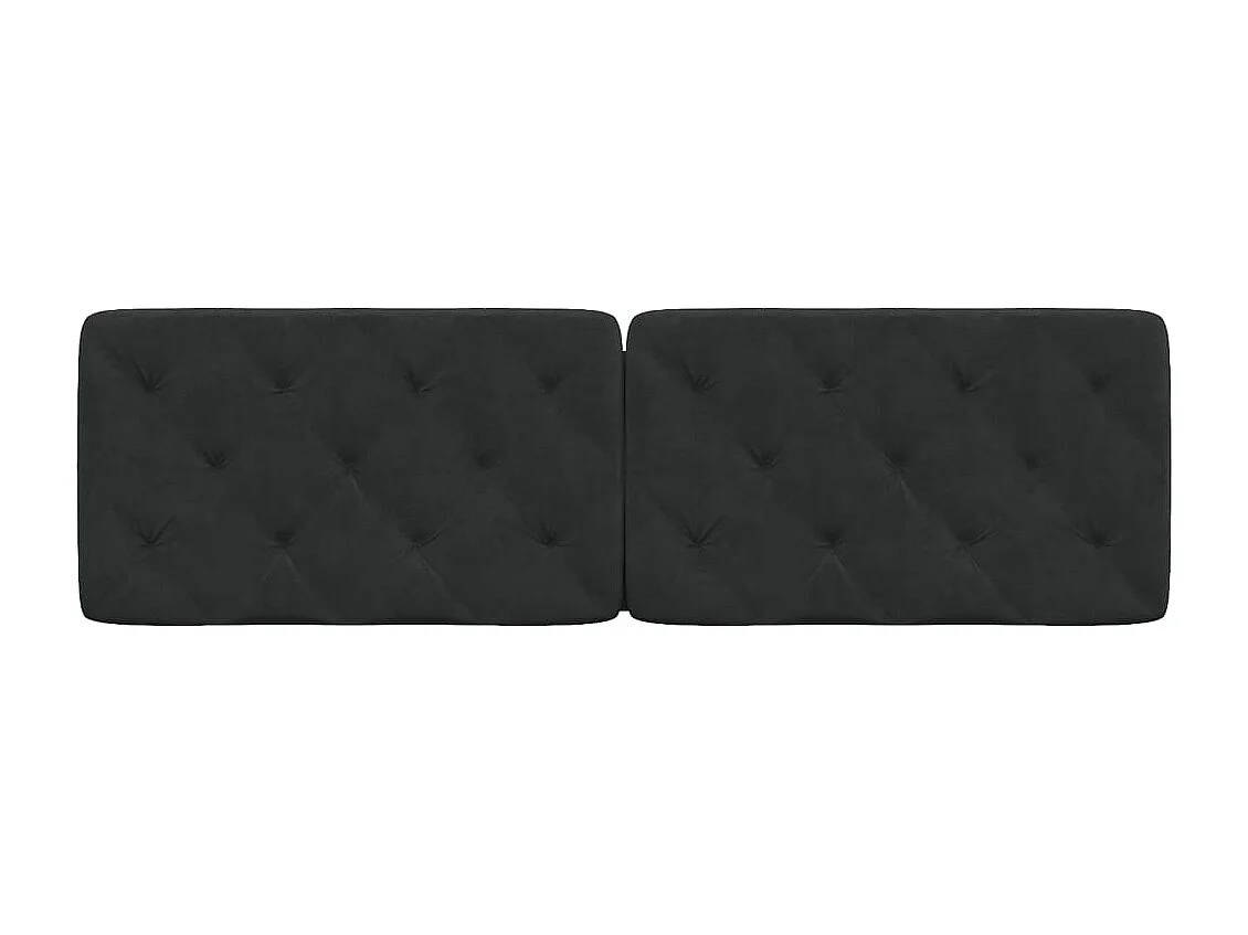 Coussin de tête de lit noir 160cm velours