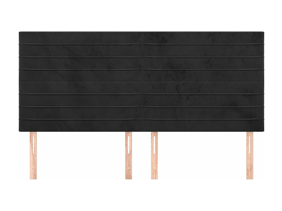Têtes de lit 4 pcs Noir 90x5x78-88 Velours