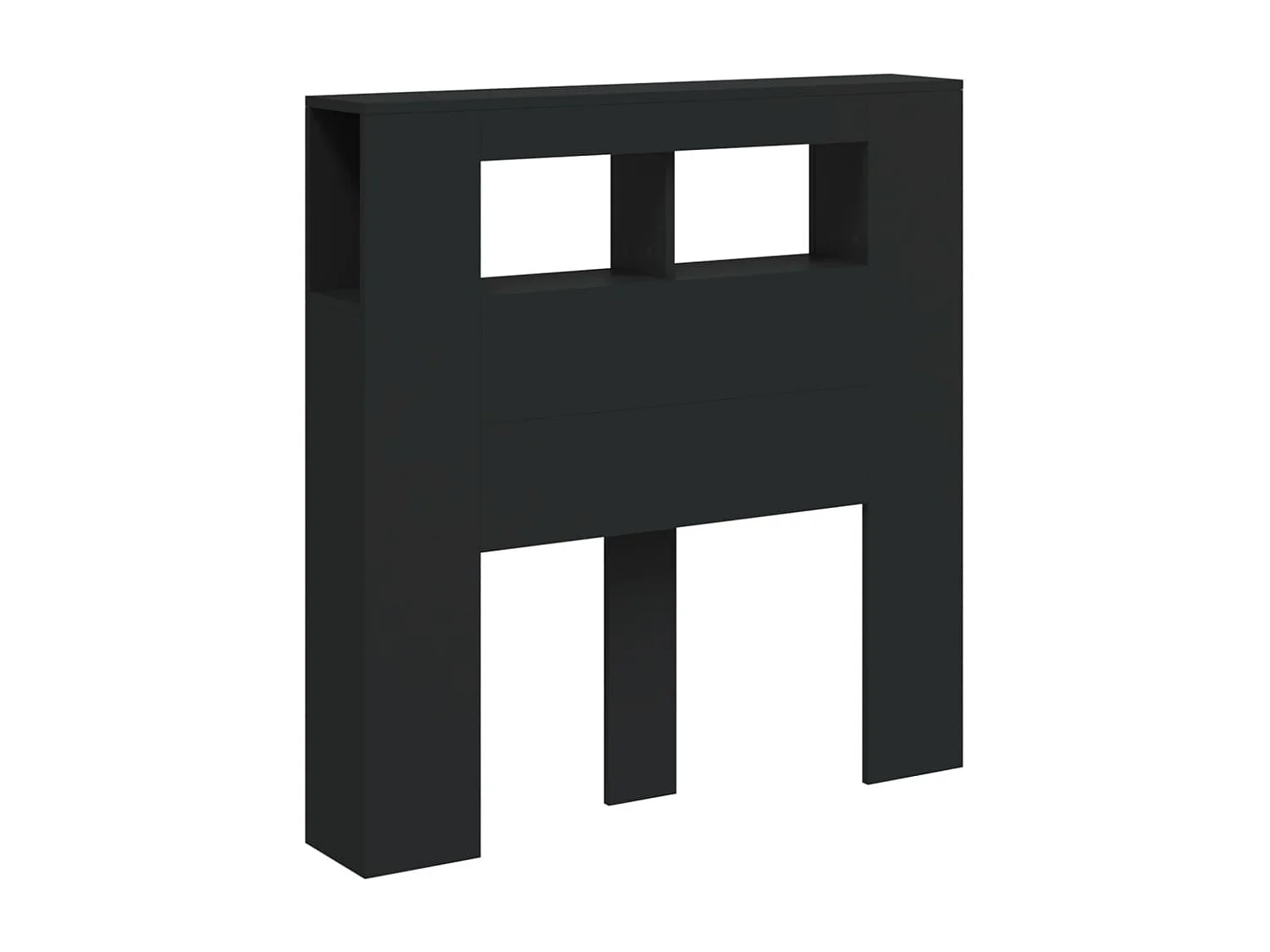 Tête de lit à LED noir 100x18,5x103,5 bois d'ingénierie