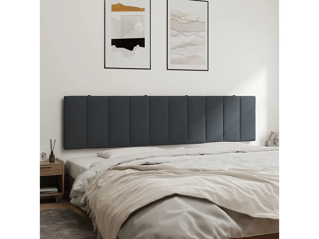Coussin de tête de lit gris foncé 200cm velours