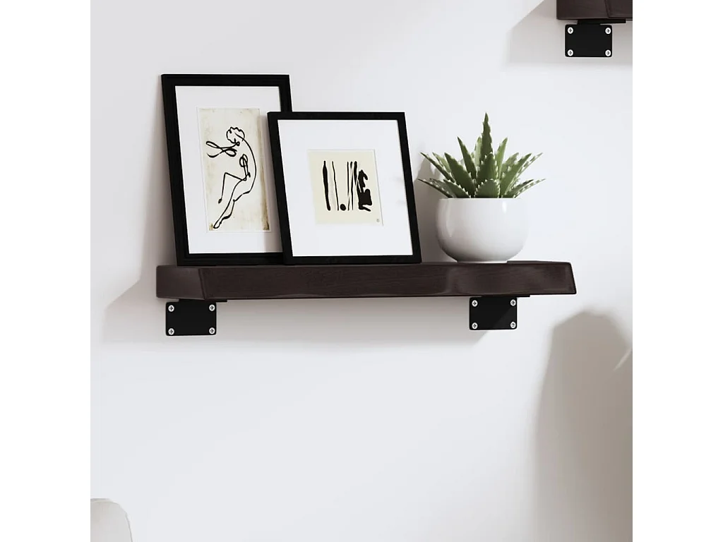 Étagère murale marron foncé 40x10x4 bois chêne massif traité