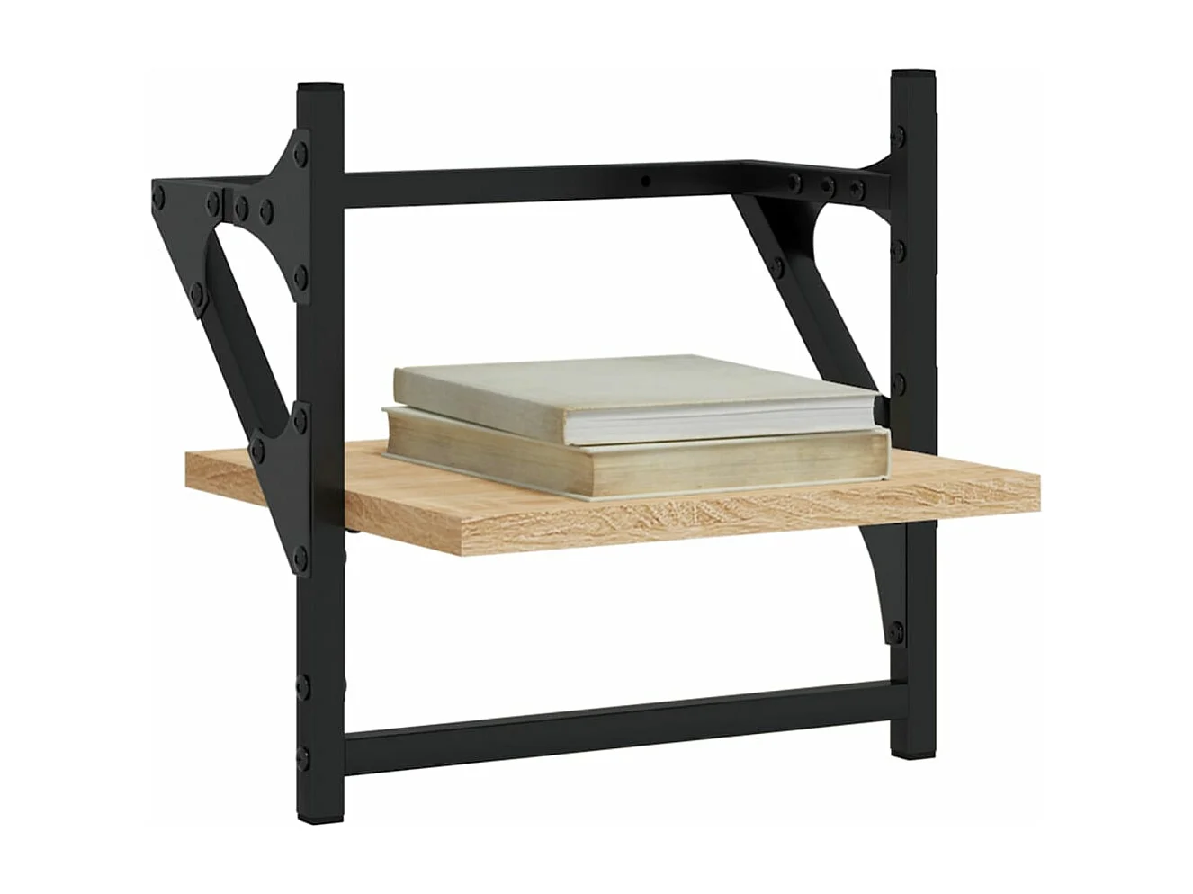 Étagères murales avec barres 2 pcs chêne sonoma 30x25x30