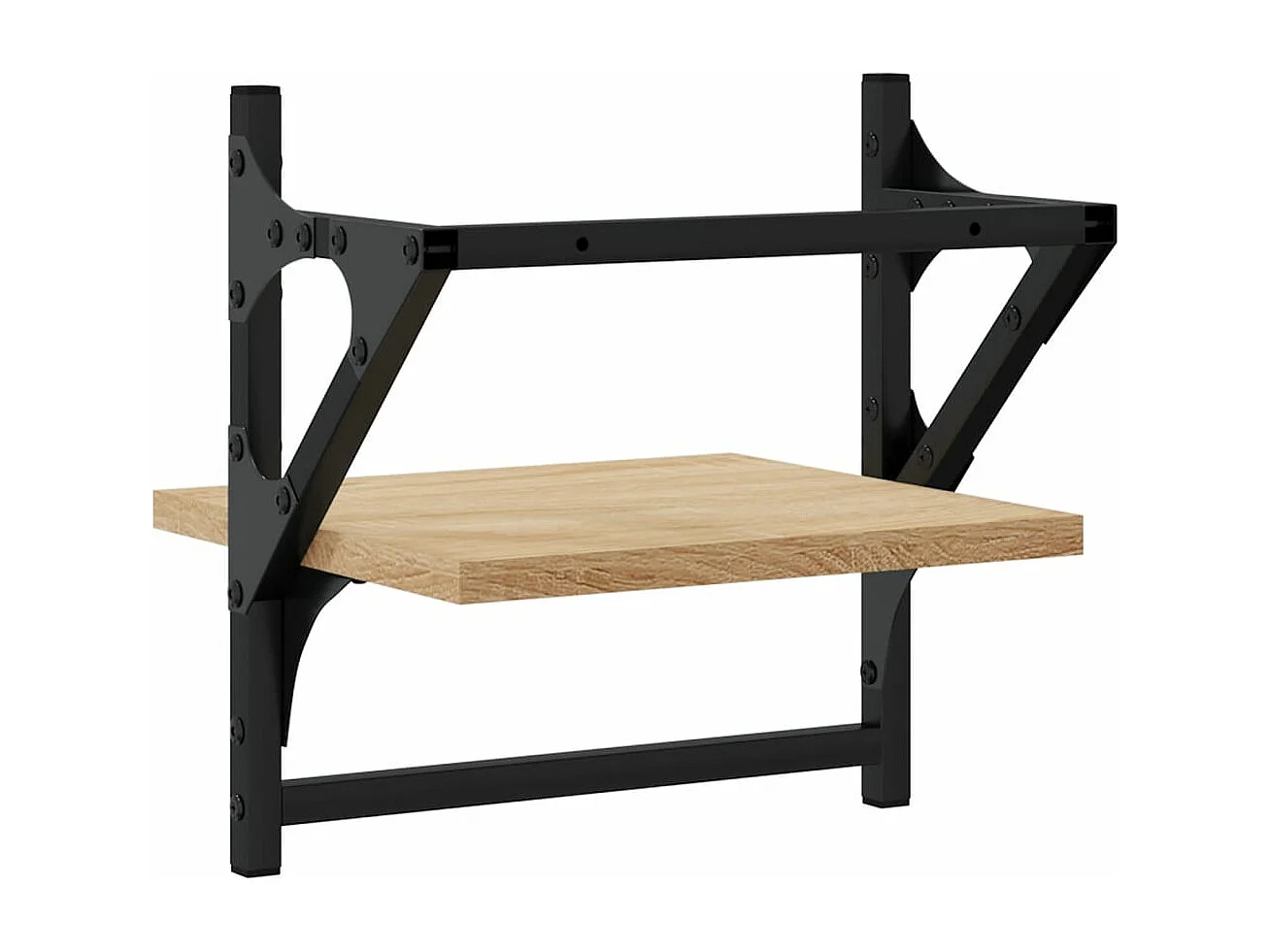 Étagères murales avec barres 2 pcs chêne sonoma 30x25x30