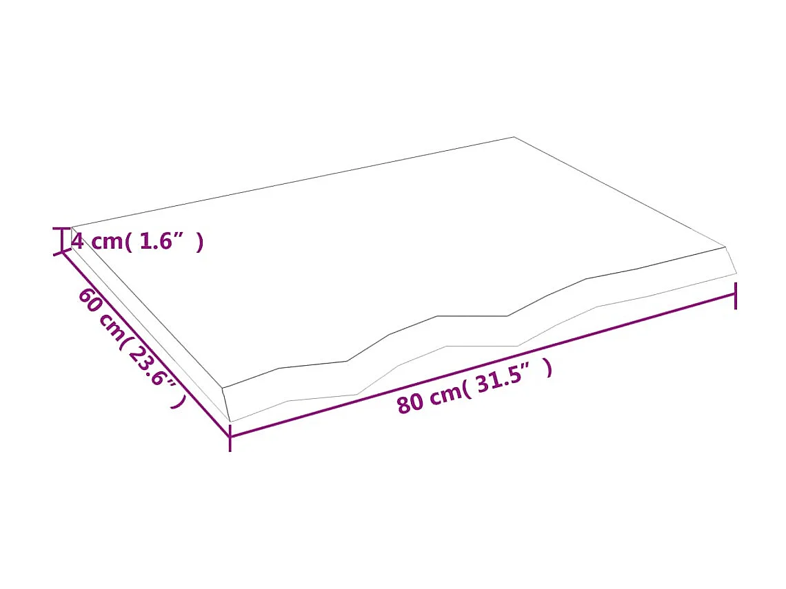 Étagère murale 80x60x(2-4) cm bois de chêne massif non traité