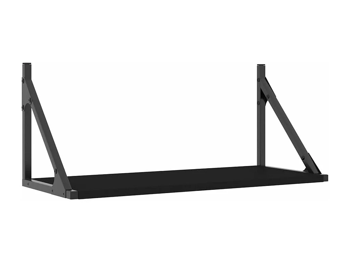 Étagères murales 2 pcs noir 60x25x25,5 bois d'ingénierie