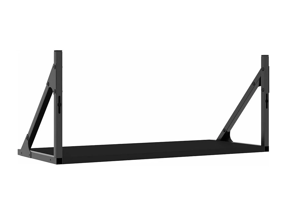 Étagères murales 2 pcs noir 60x25x25,5 bois d'ingénierie