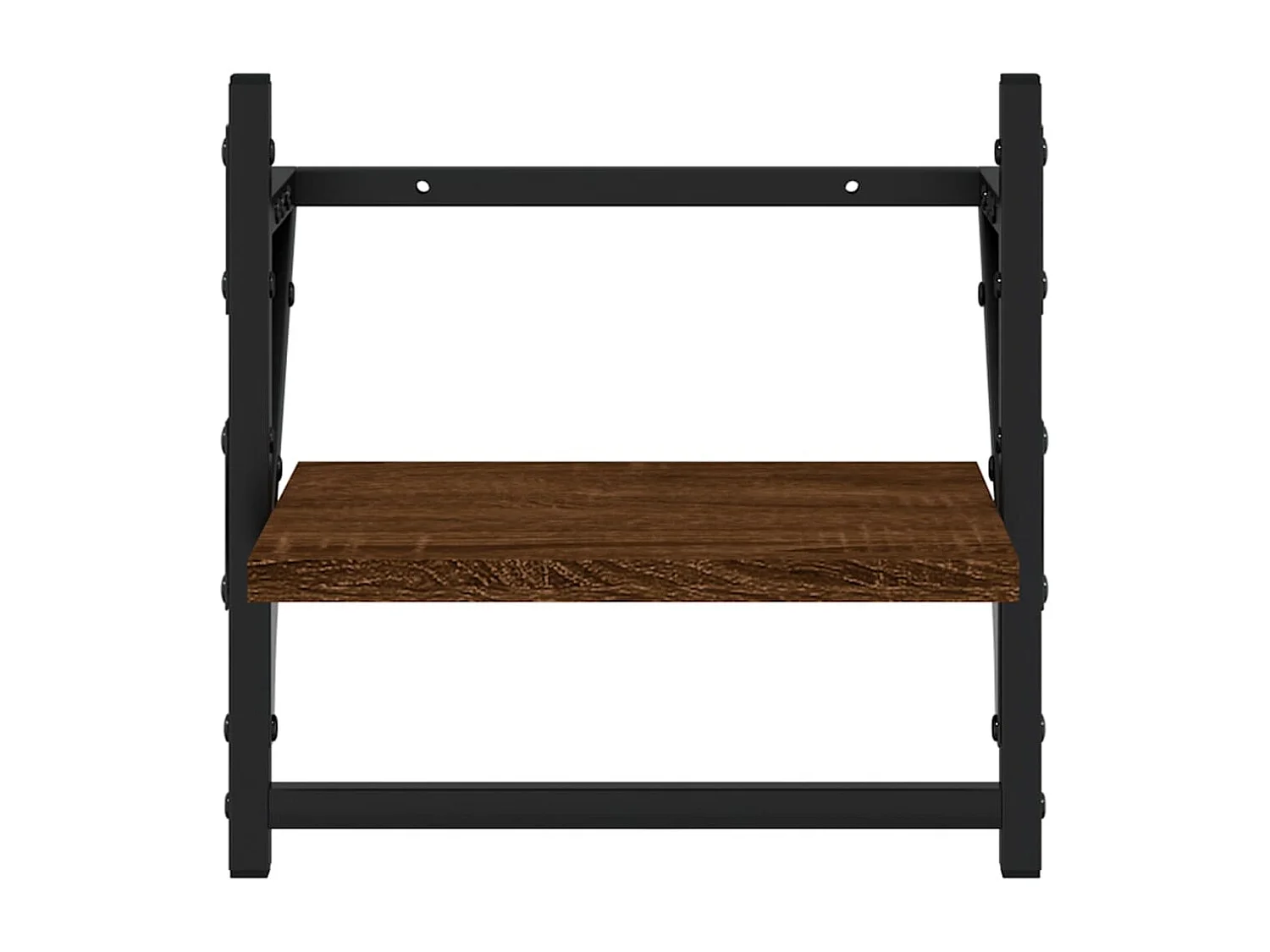 Étagères murales avec barres 2 pcs chêne marron 30x25x30