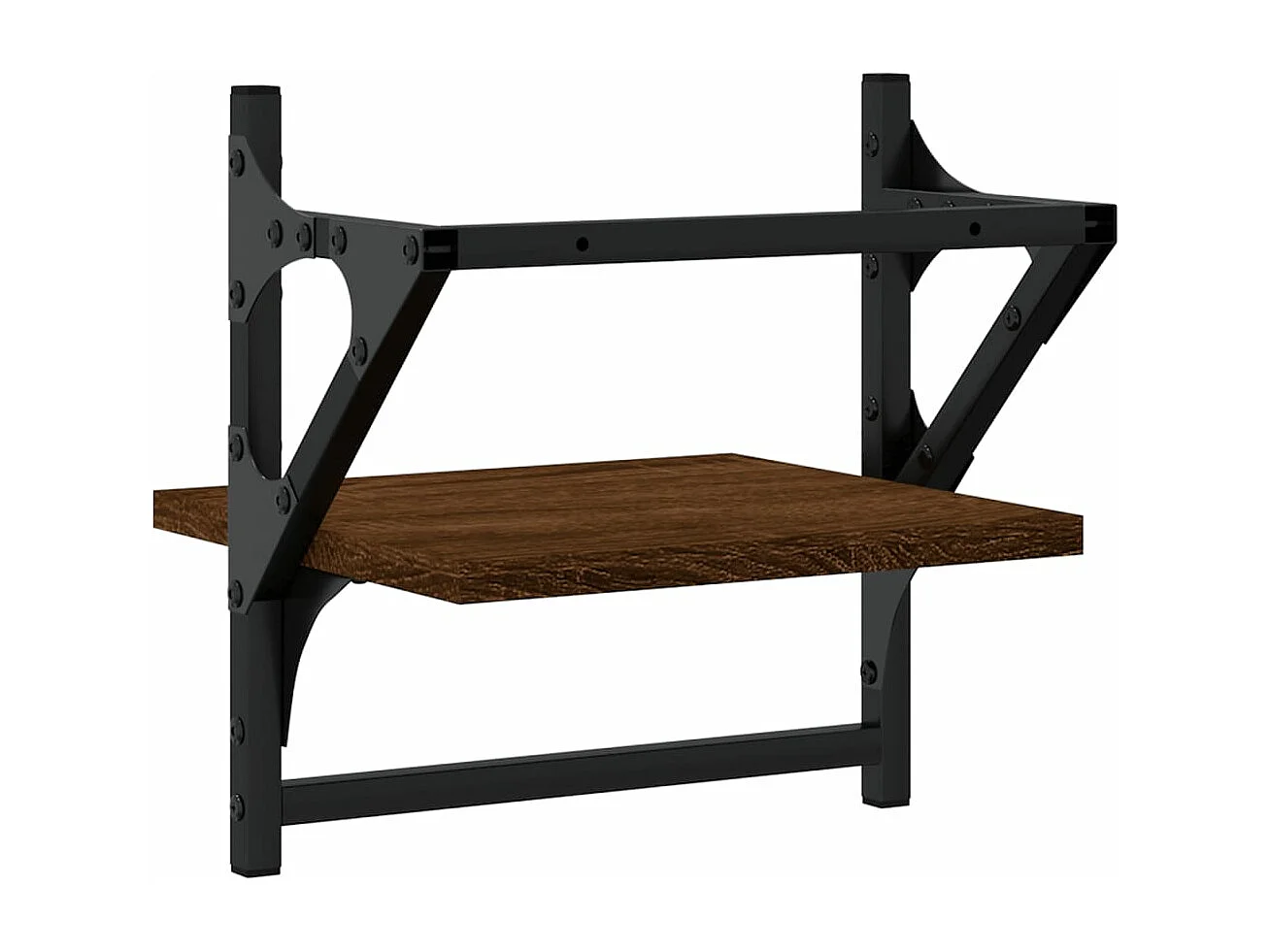 Étagères murales avec barres 2 pcs chêne marron 30x25x30