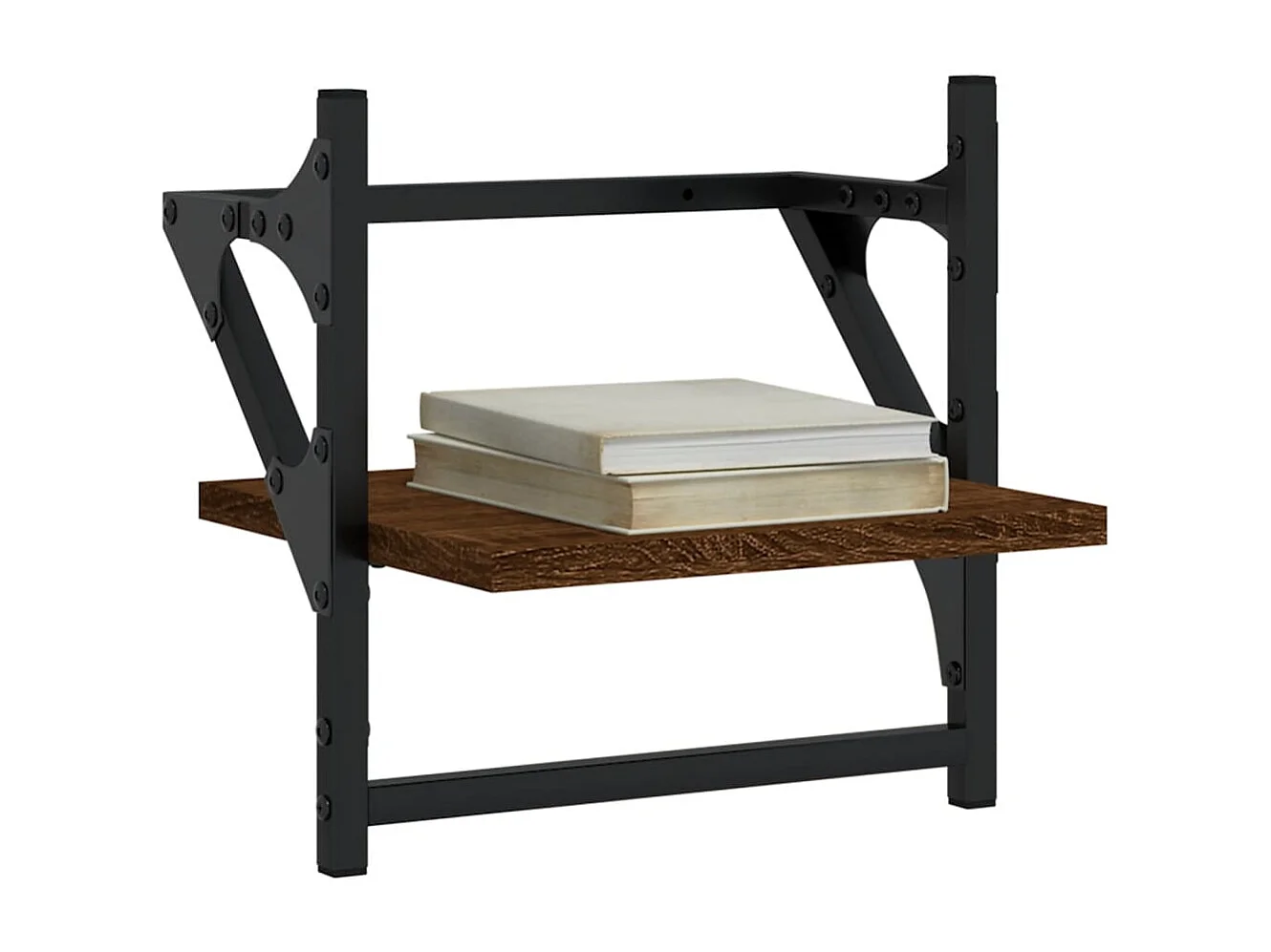 Étagères murales avec barres 2 pcs chêne marron 30x25x30