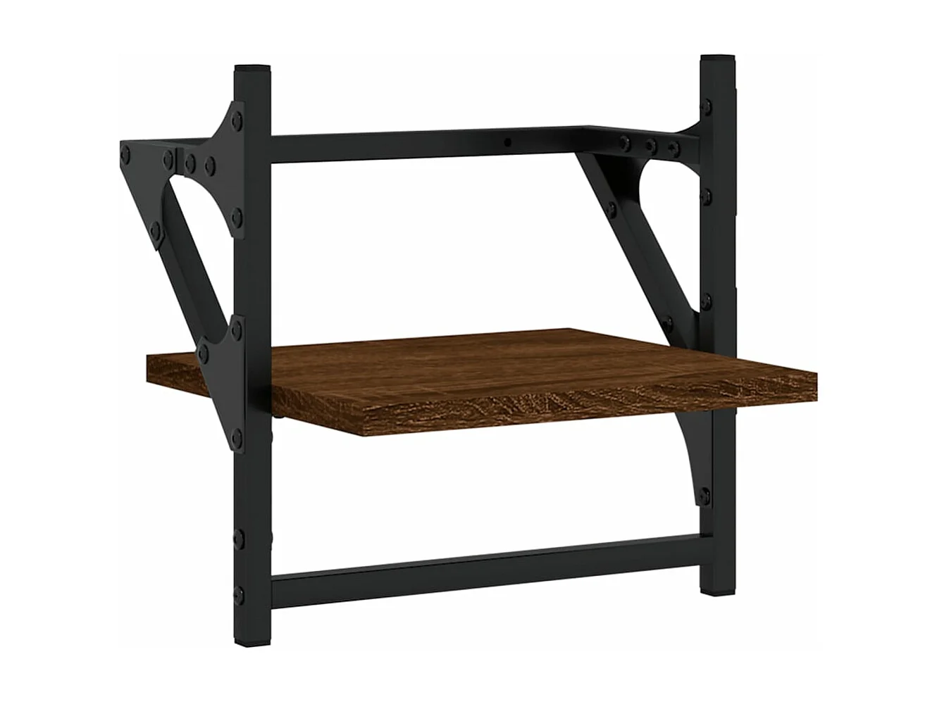 Étagères murales avec barres 2 pcs chêne marron 30x25x30