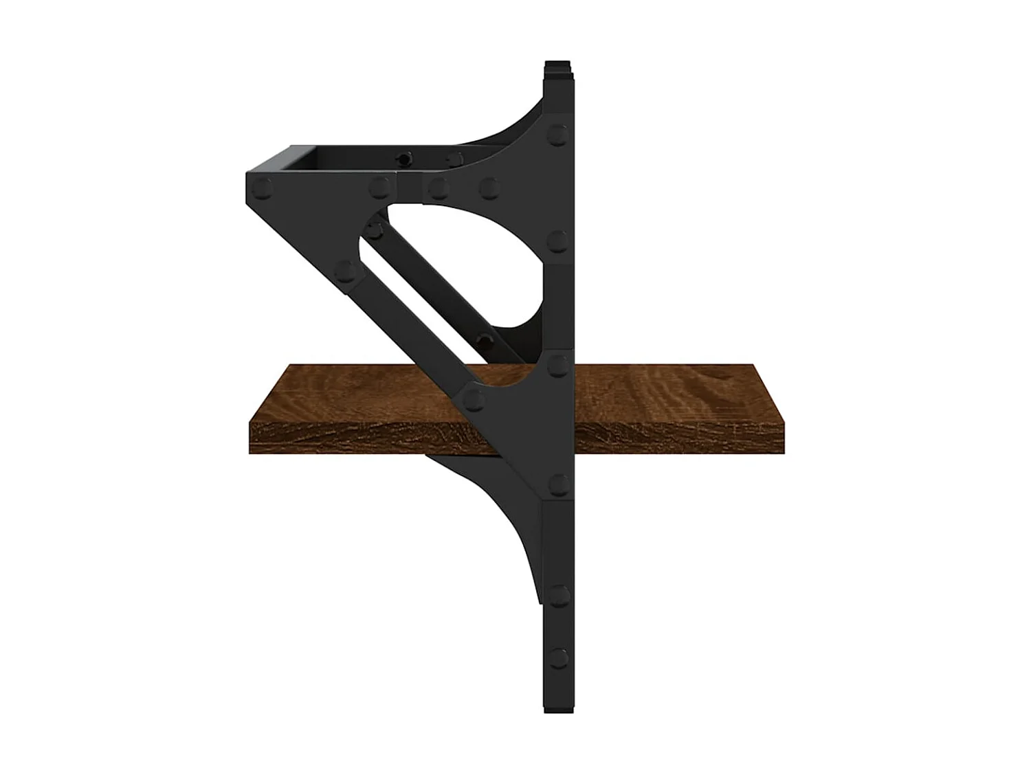 Étagères murales avec barres 2 pcs chêne marron 30x25x30