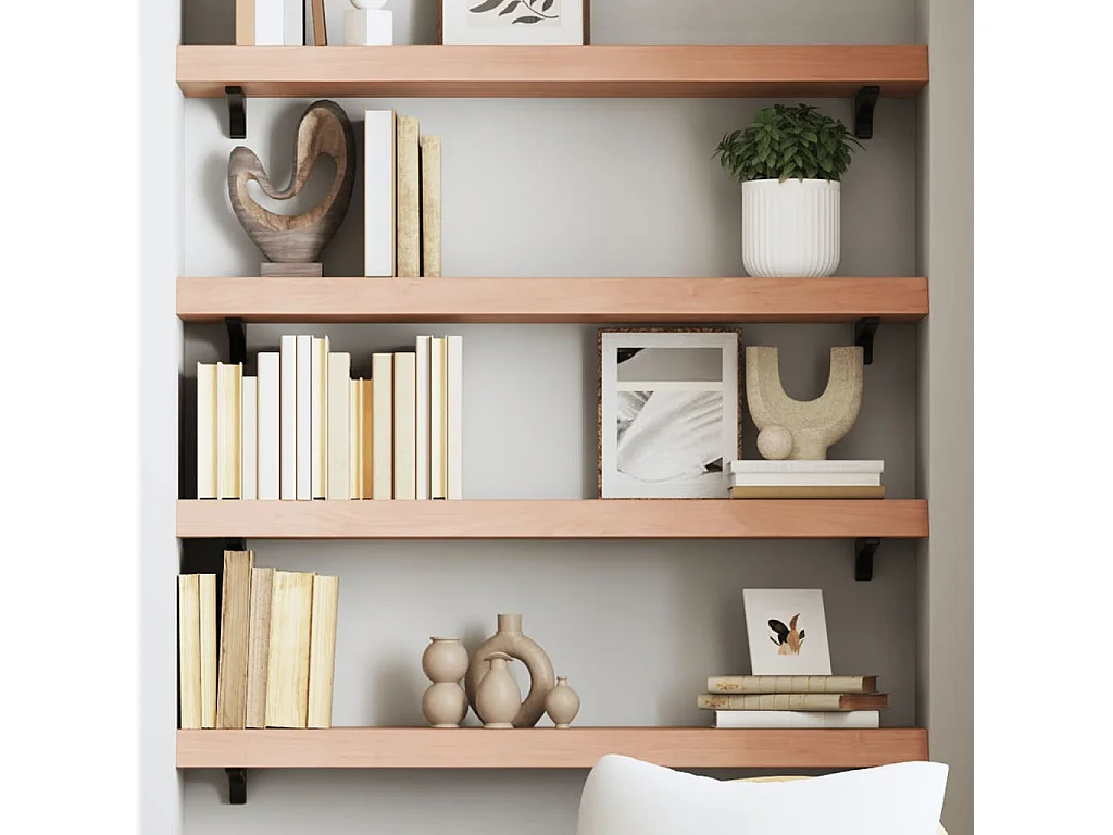 Étagère murale marron clair 100x20x6 bois chêne massif traité