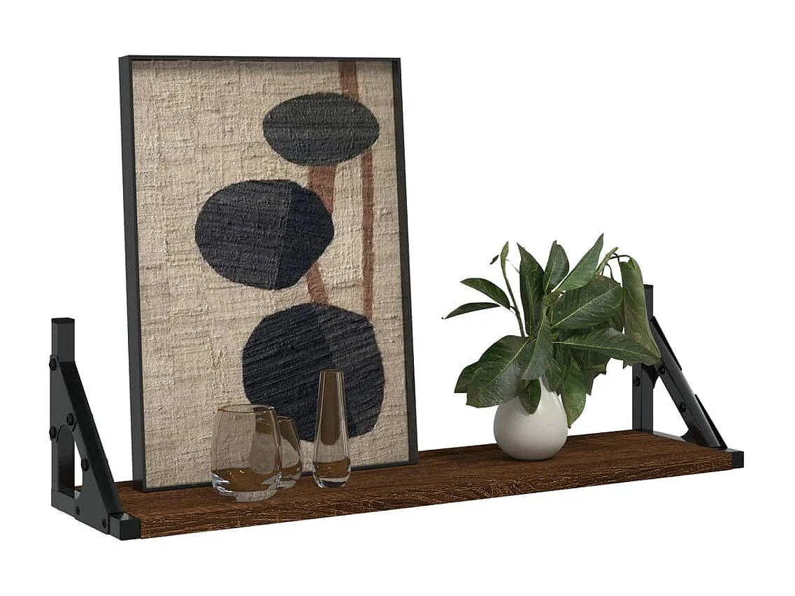 Wandschappen 2 st 60x15x15,5 cm bruin eikenkleur