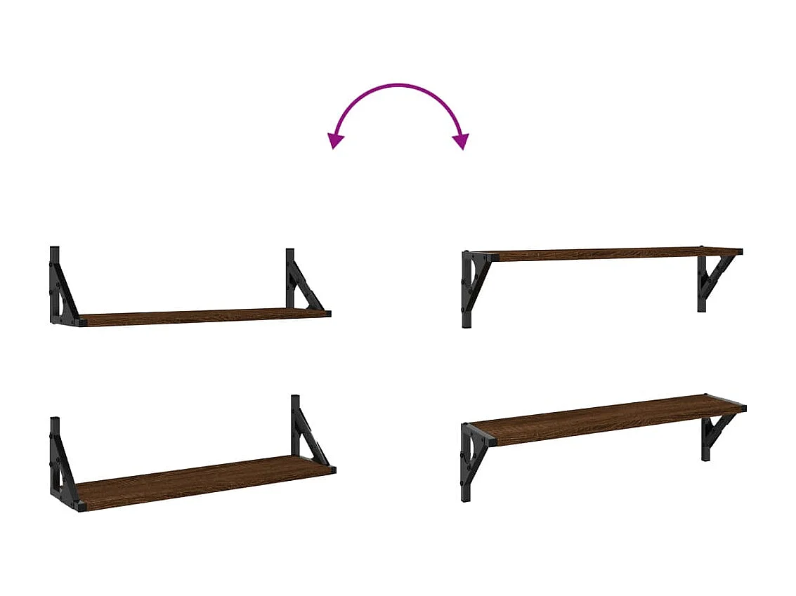 Wandschappen 2 st 60x15x15,5 cm bruin eikenkleur