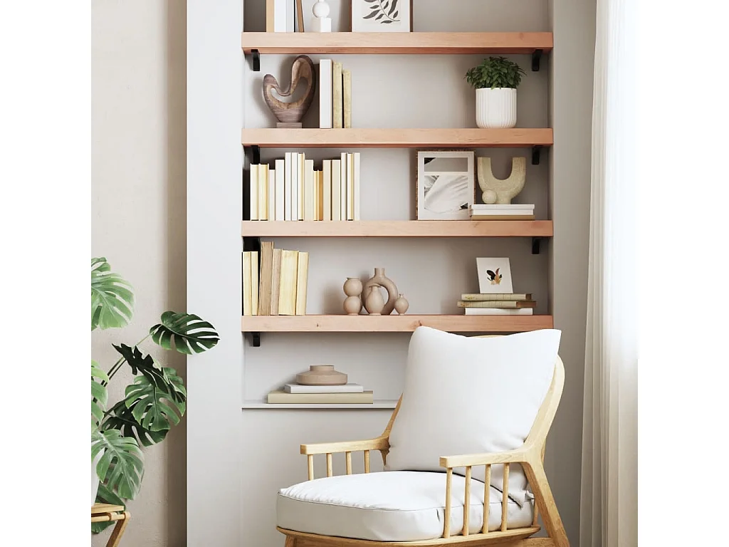 Étagère murale 80x20x6 bois de chêne massif non traité