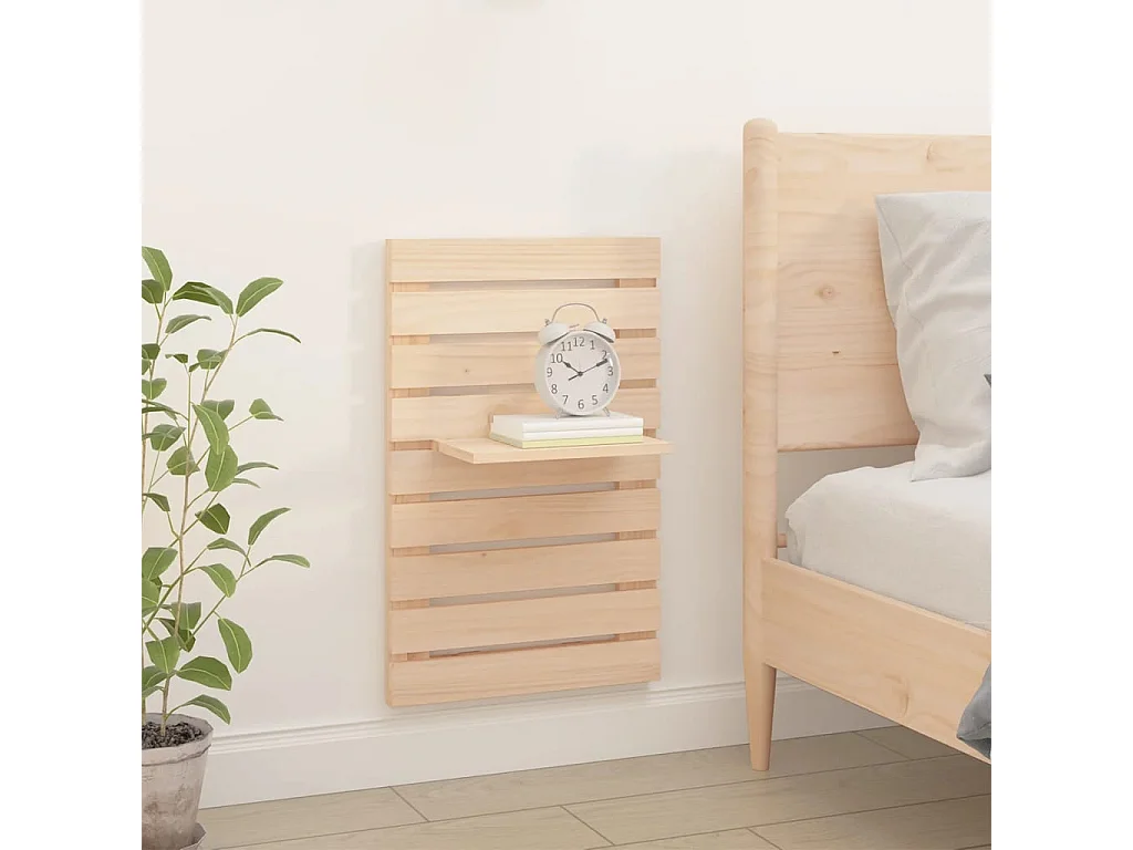 Étagères de chevet murales 2 pcs Bois de pin massif