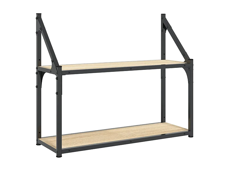 Étagère murale 2 niveaux chêne sonoma 60x21x51