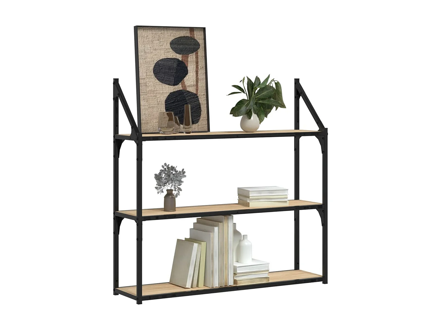 Étagère murale 3 niveaux chêne sonoma 80x21x78,5