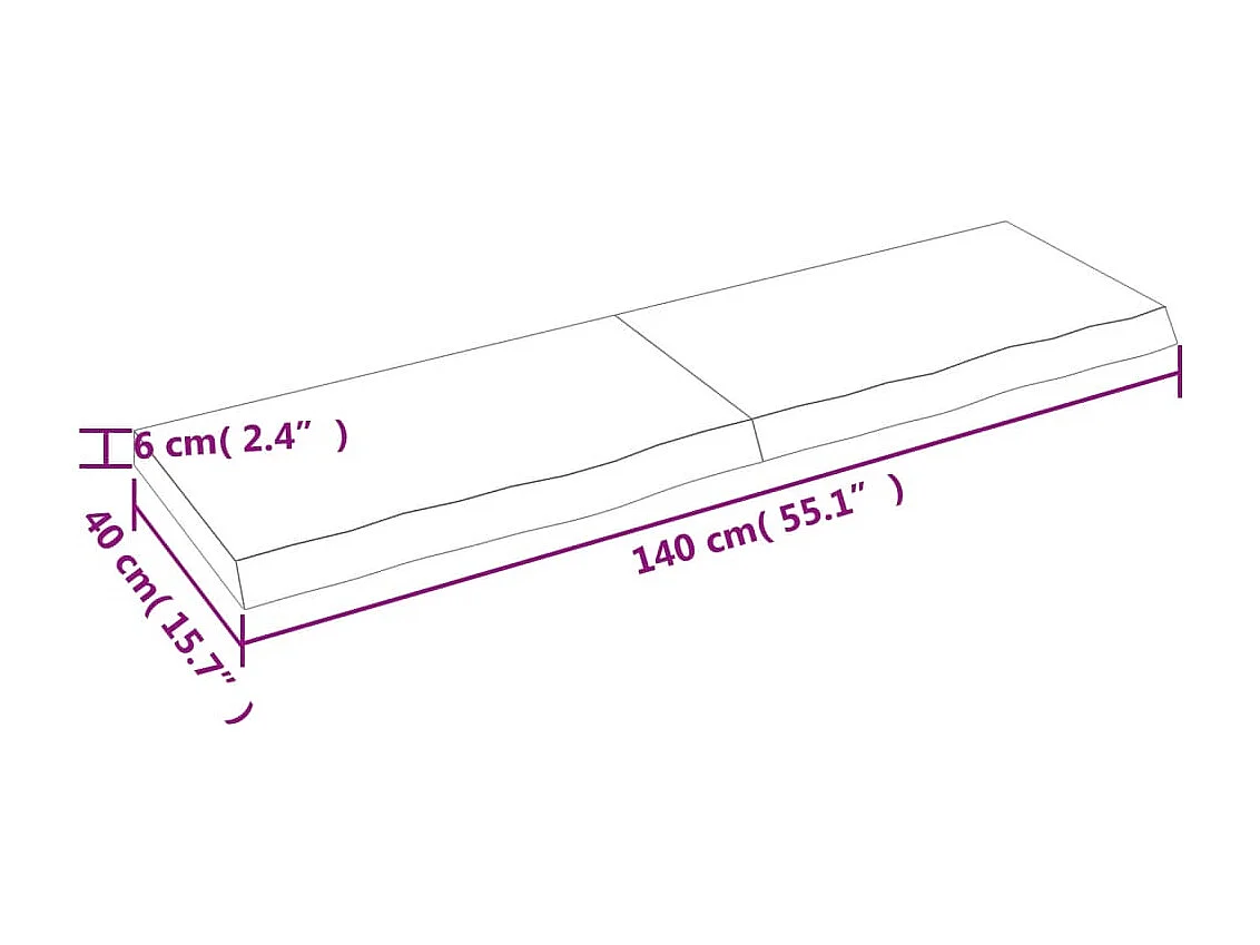 Étagère murale marron foncé bois chêne massif traité