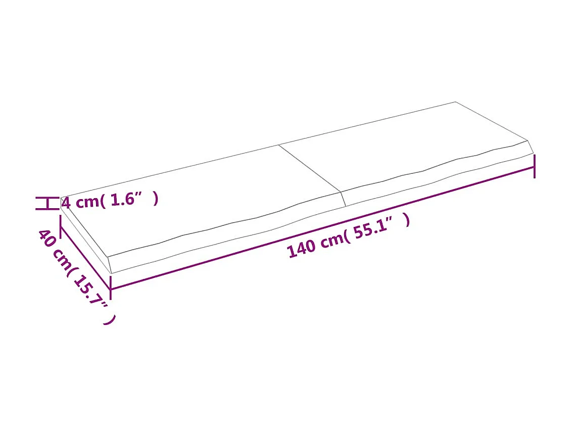Étagère murale marron foncé bois chêne massif traité