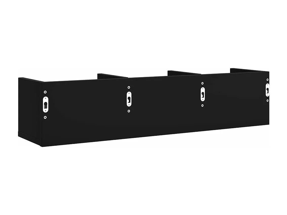 Armoires murales 2 pcs noir 75x18x16,5 bois d'ingénierie