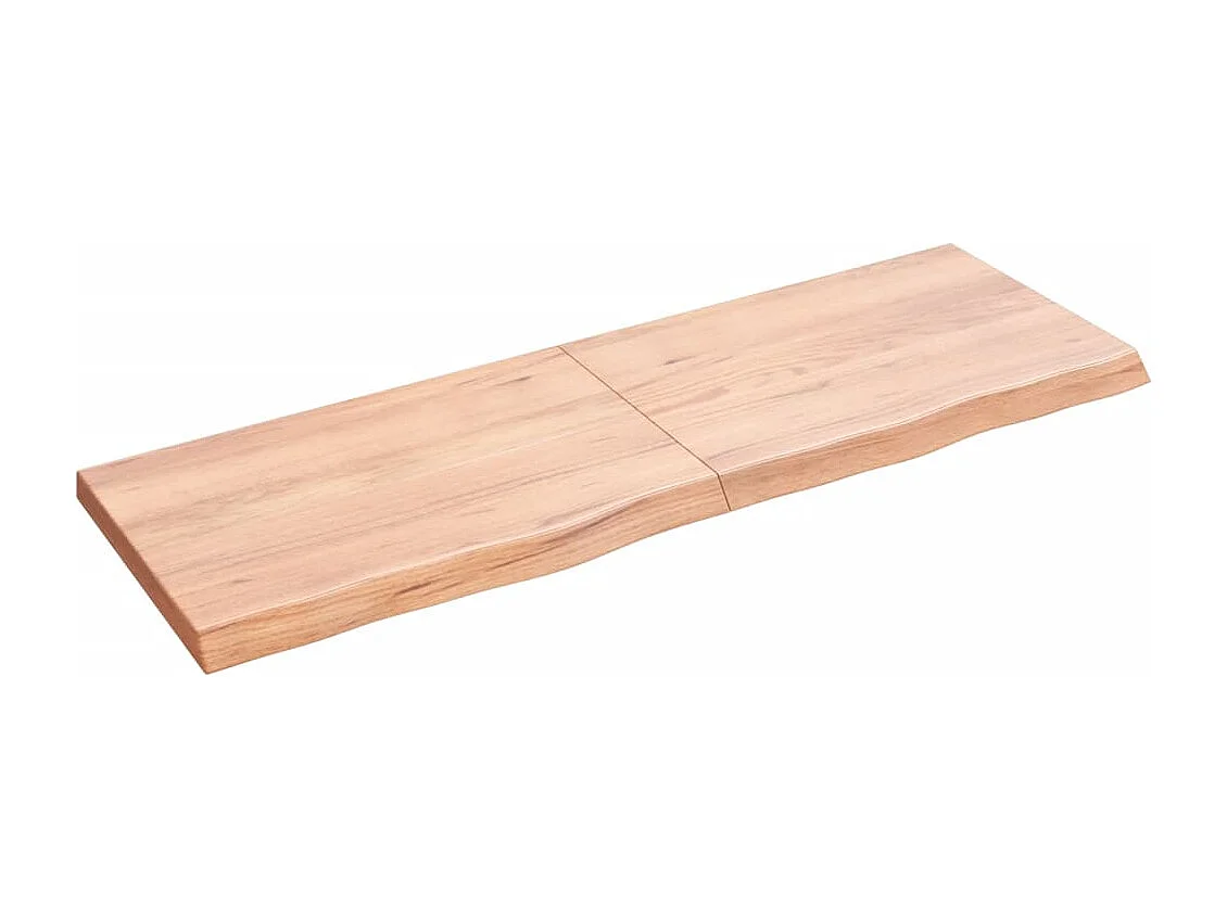 Étagère murale marron clair bois chêne massif traité