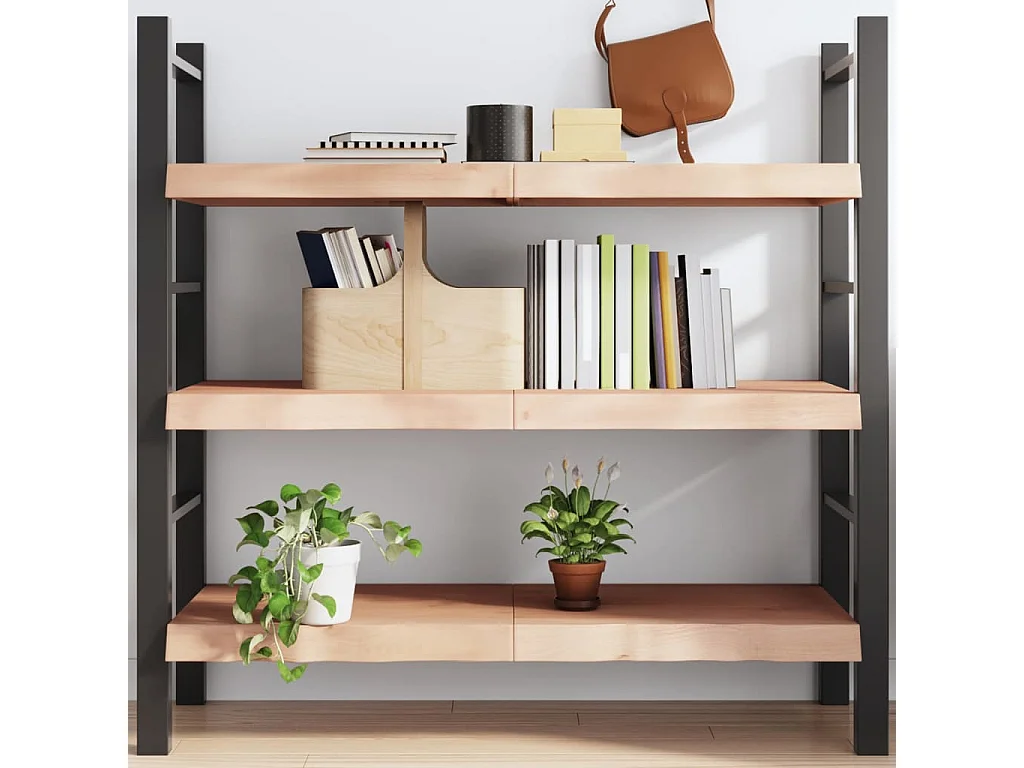 Étagère murale 120x60x(2-6) cm bois de chêne massif non traité