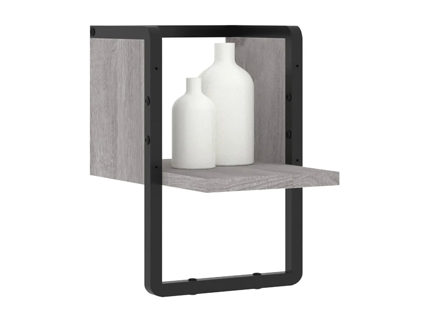 Étagère murale avec barre sonoma gris 20x25x30