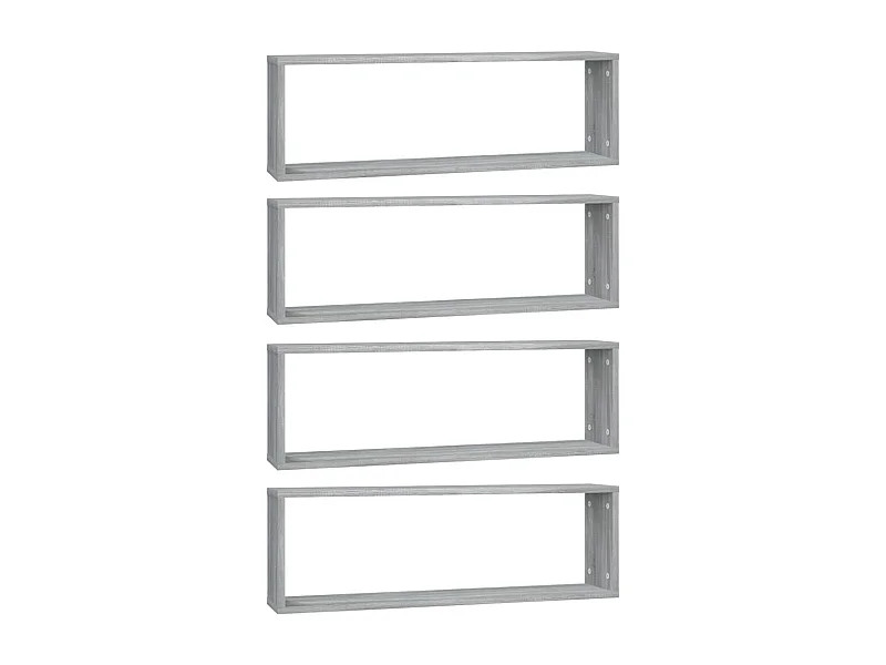 Étagères murales cubiques 4 pcs Sonoma gris 80x15x26,5