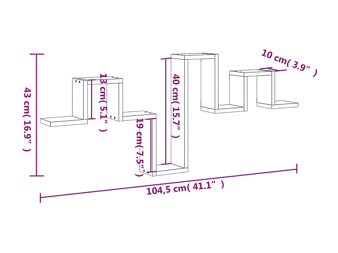 Étagère murale chêne sonoma 104,5x10x43 bois d'ingénierie