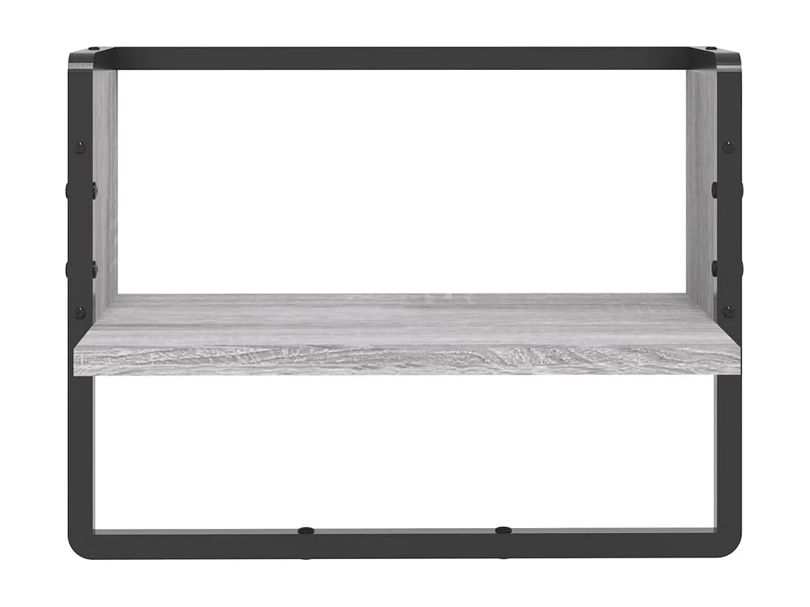 Étagère murale avec barre sonoma gris 40x25x30