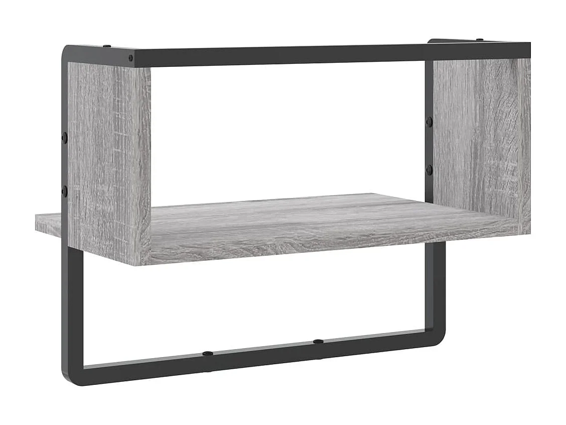 Étagère murale avec barre sonoma gris 40x25x30
