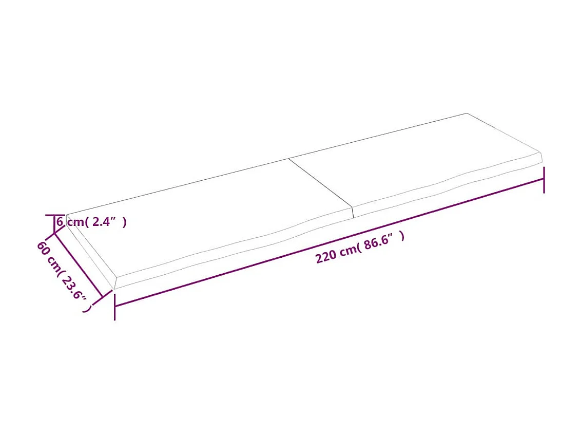 Étagère murale marron foncé bois chêne massif traité