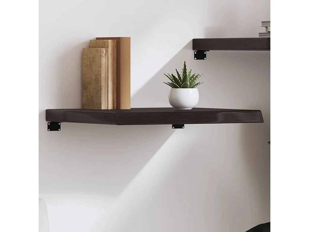 Étagère murale marron foncé bois chêne massif traité