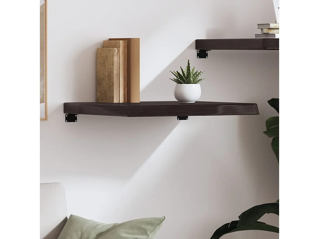 Étagère murale marron foncé bois chêne massif traité