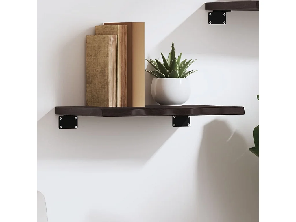 Étagère murale marron foncé 40x20x2 bois chêne massif traité