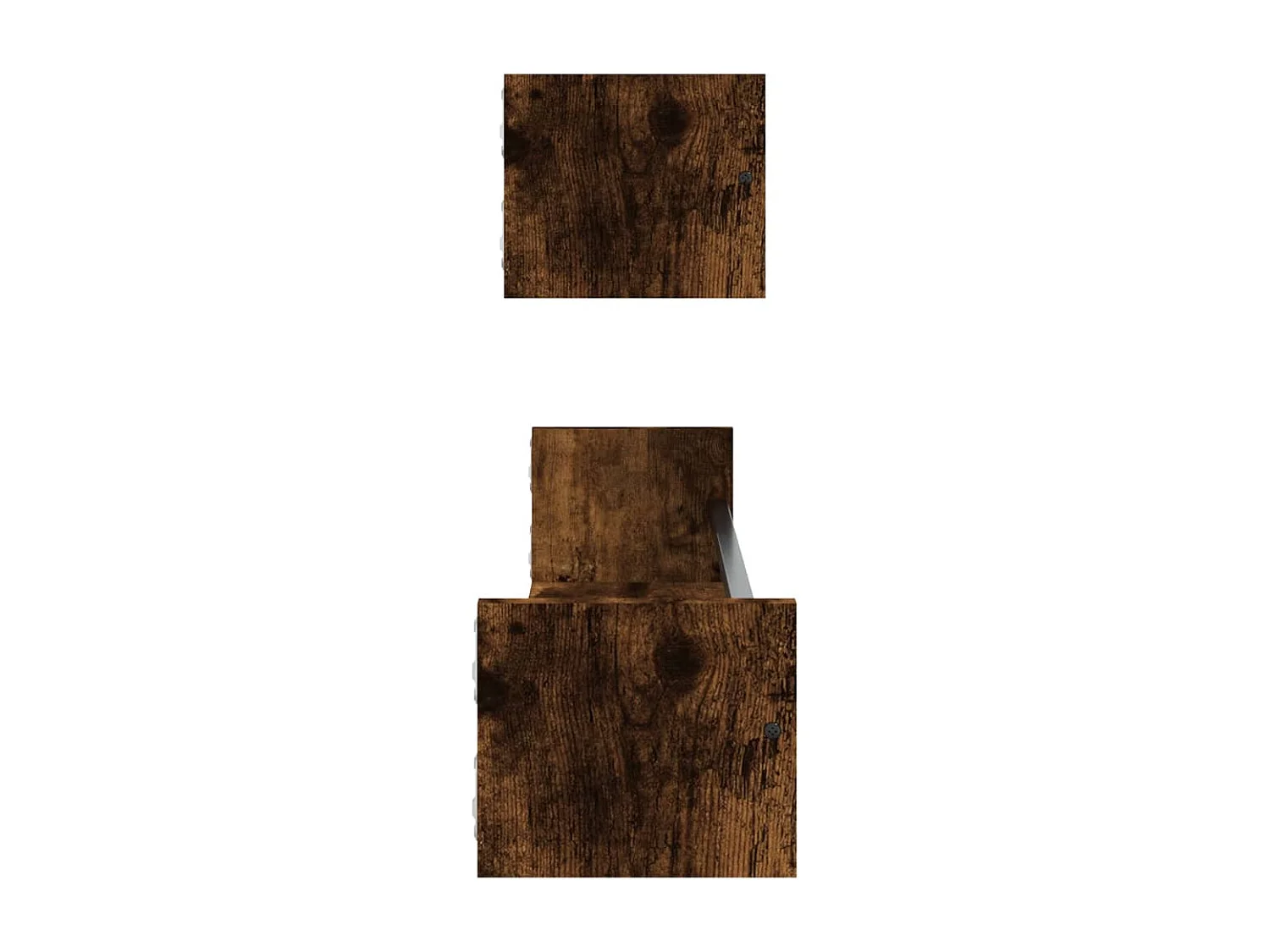 Étagères murales avec barres 2 pcs chêne fumé 80x16x14