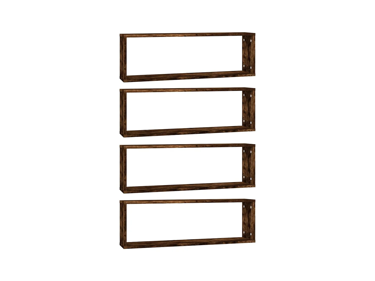 Étagères murales cubiques 4 pcs Chêne fumé 80x15x26,5