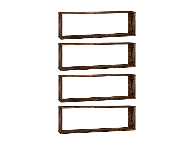 Étagères murales cubiques 4 pcs Chêne fumé 80x15x26,5
