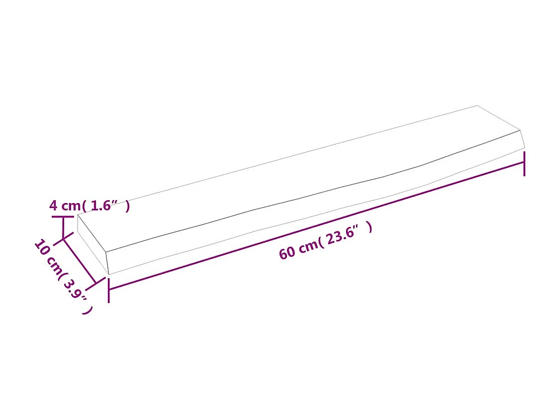 Étagère murale marron foncé 60x10x4 bois chêne massif traité