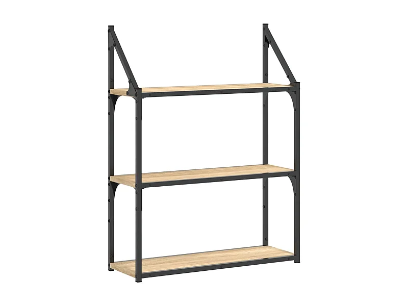 Étagère murale 3 niveaux chêne sonoma 60x21x78,5
