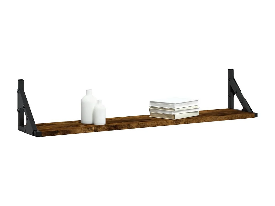 Étagères murales 2pcs chêne fumé 80x15x15,5 bois d'ingénierie