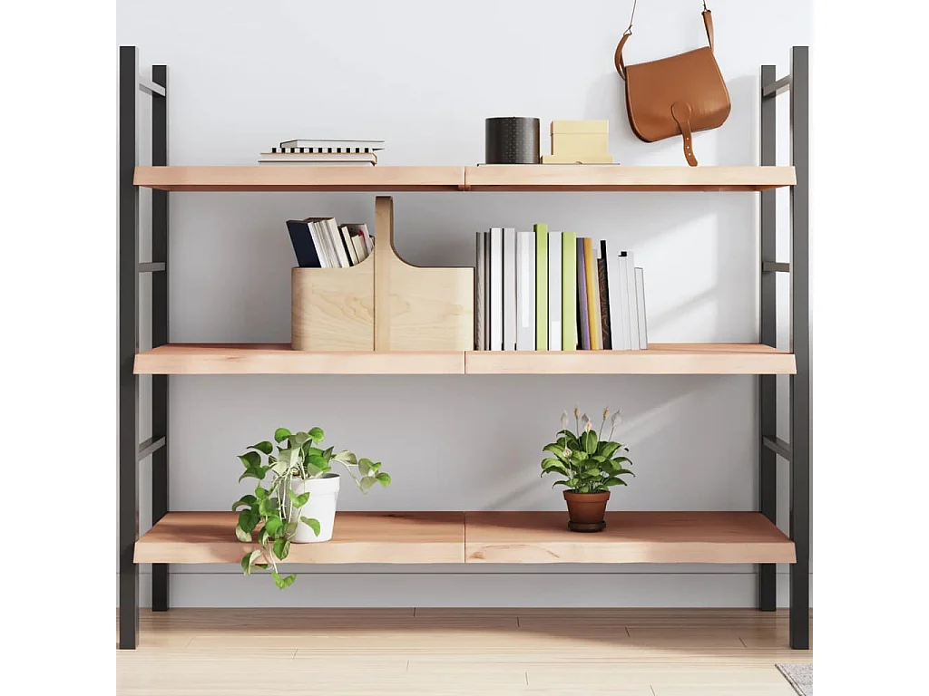 Étagère murale 140x60x(2-4) cm bois de chêne massif non traité