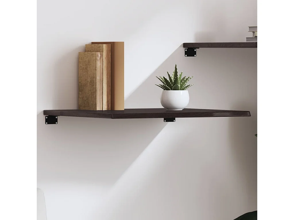 Wandschap 60x60x2 cm behandeld massief eikenhout donkerbruin