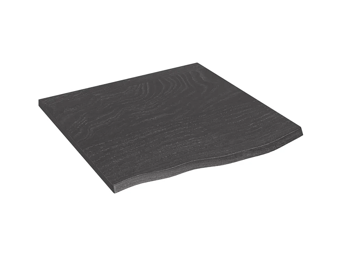 Wandschap 60x60x2 cm behandeld massief eikenhout donkerbruin
