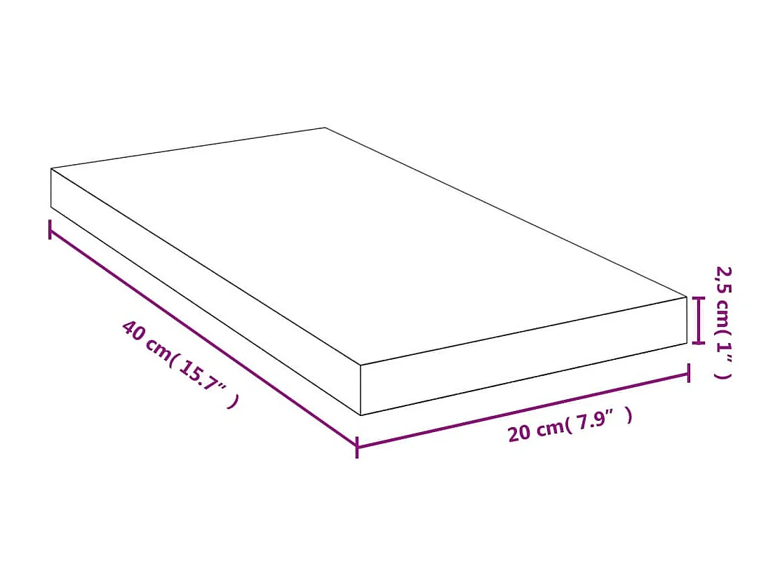 Étagère murale 40x20x2,5 bambou