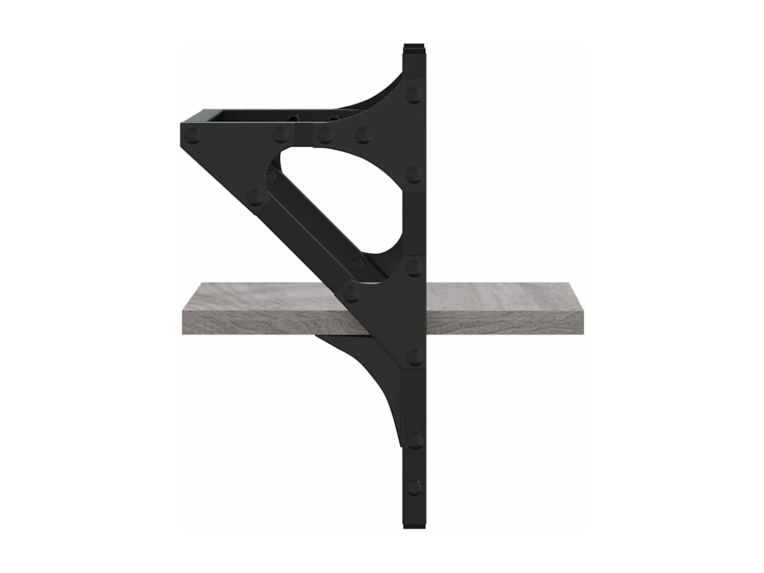 Étagères murales avec barres 2 pcs sonoma gris 20x25x30